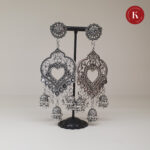 Oxidized Silver Hanging Jumkhi Earrings