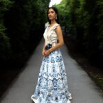 White and blue Gown
