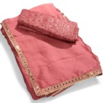 Crepe Chiffon Pink Saree