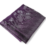 Butter Silk Saree with Silver Crystal Work