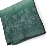 Butter Silk Saree with Silver Crystal Work