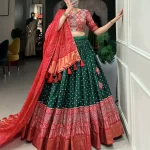 Navratri Chaniya Choli Bottle Green & Red