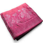 Butter Silk Saree with Silver Crystal Work