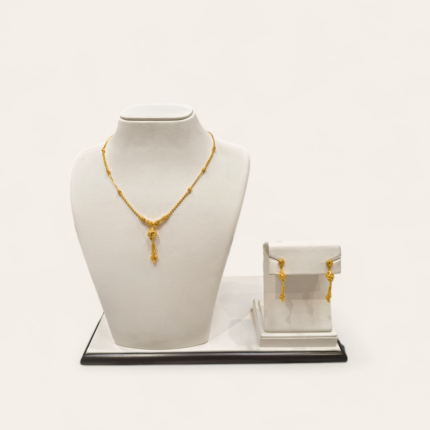 22ct Gold Necklace Set with Ball Pendant
