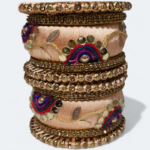Elegant Half Moon Design Bangles Peach