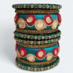 Elegant Double Circle Mirror Bangles Sea Green