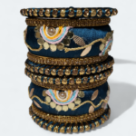 Elegant Half Moon Design Bangles Blue