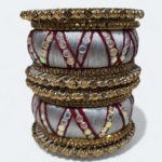 Stylish Zic Zac Design Bangles Gray