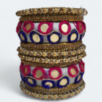 Elegant Double Circle Mirror Bangles Gray