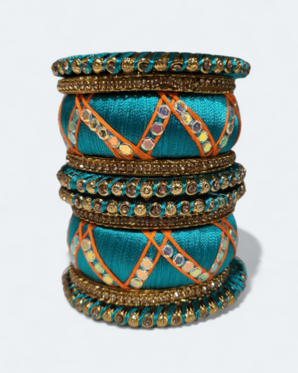 Stylish Zic Zac Design Bangles Pista