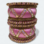 Stylish Zic Zac Design Bangles Baby Pink