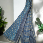 Printed Saree Dark Blue