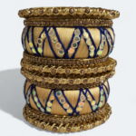 Stylish Zic Zac Design Bangles Golden