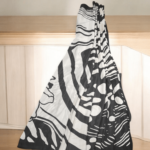 Classic Creamy Black & white with Golden Silk Saree