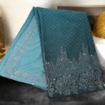 Ombree silk saree with crystal work Sea Green