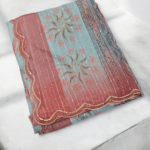 Printed tissue saree with sequence work Sea Green