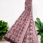 Printed Saree Mauve with Dark Brown