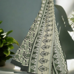 Printed Saree Dark & Light Green