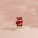 Flower Design Bag  Pearl with Red Color
