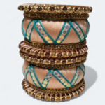 Stylish Zic Zac Design Bangles Peach