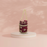 Flower Design Bag  Pearl with Maroon Color