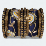 Elegant Half Moon Design Bangles Navy Blue
