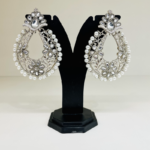 Elegant Silver Earrings with Kundan & Pearl