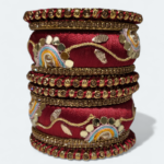 Elegant Half Moon Design Bangles Maroon