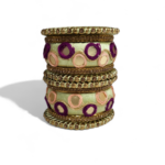Elegant Double Circle Mirror Bangles Light Green