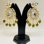 Exquisite Kundan Stone with Polki Earrings