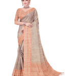 Printed Kimora silk Gray with peach