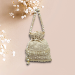 Charming Small Pearl & Hanging Flower Bag With Badge Color