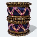 Stylish Zic Zac Design Bangles Navy Blue