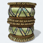 Stylish Zic Zac Design Bangles Green With Blue