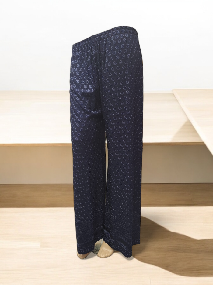 6_PLZ115_A Blossom Elegance Chikan Kari Cotton Plazo Pants - Image 1