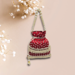 Charming Small Pearl & Hanging Flower Bag With Maroon Color