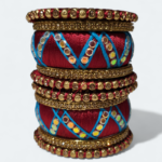 Stylish Zic Zac Design Bangles Maroon