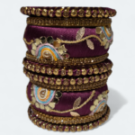 Elegant Half Moon Design Bangles Purple