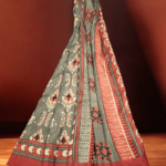 Printed Saree Olive with brownish red