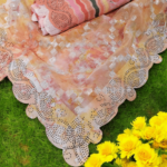 Orange Soft Tissue Saree with Crystal Work