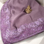 Soft Silk Saree with Sequence and Embroidery Work Purple