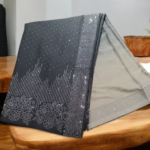 Ombree silk saree with crystal work Gray