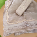 Foil pattern saree with crystal Accents Base