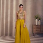 Mustard Short Top Plazzo