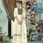 Cream And Black Plazzo Set