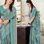 Sage Green Printed Saree