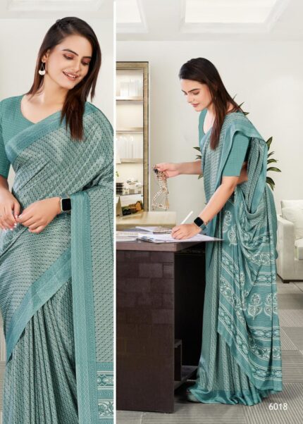 Sage Green Printed Saree