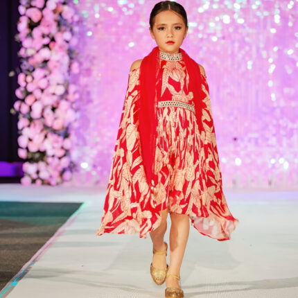 Pink Girls Plazzo Suit