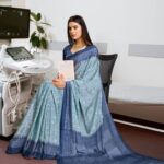 Blue Printed Saree