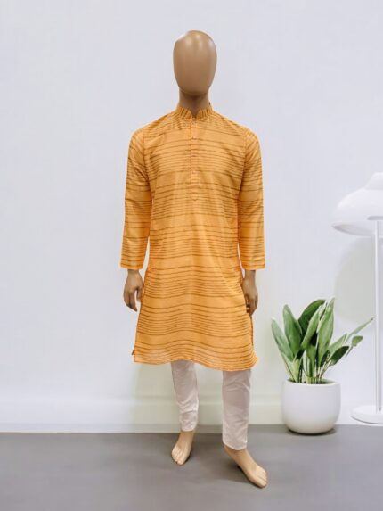 Light Orange Men's Kurta Pyjama